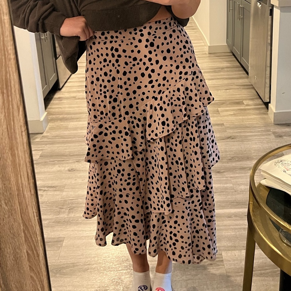 Vestique high low ruffle skirt